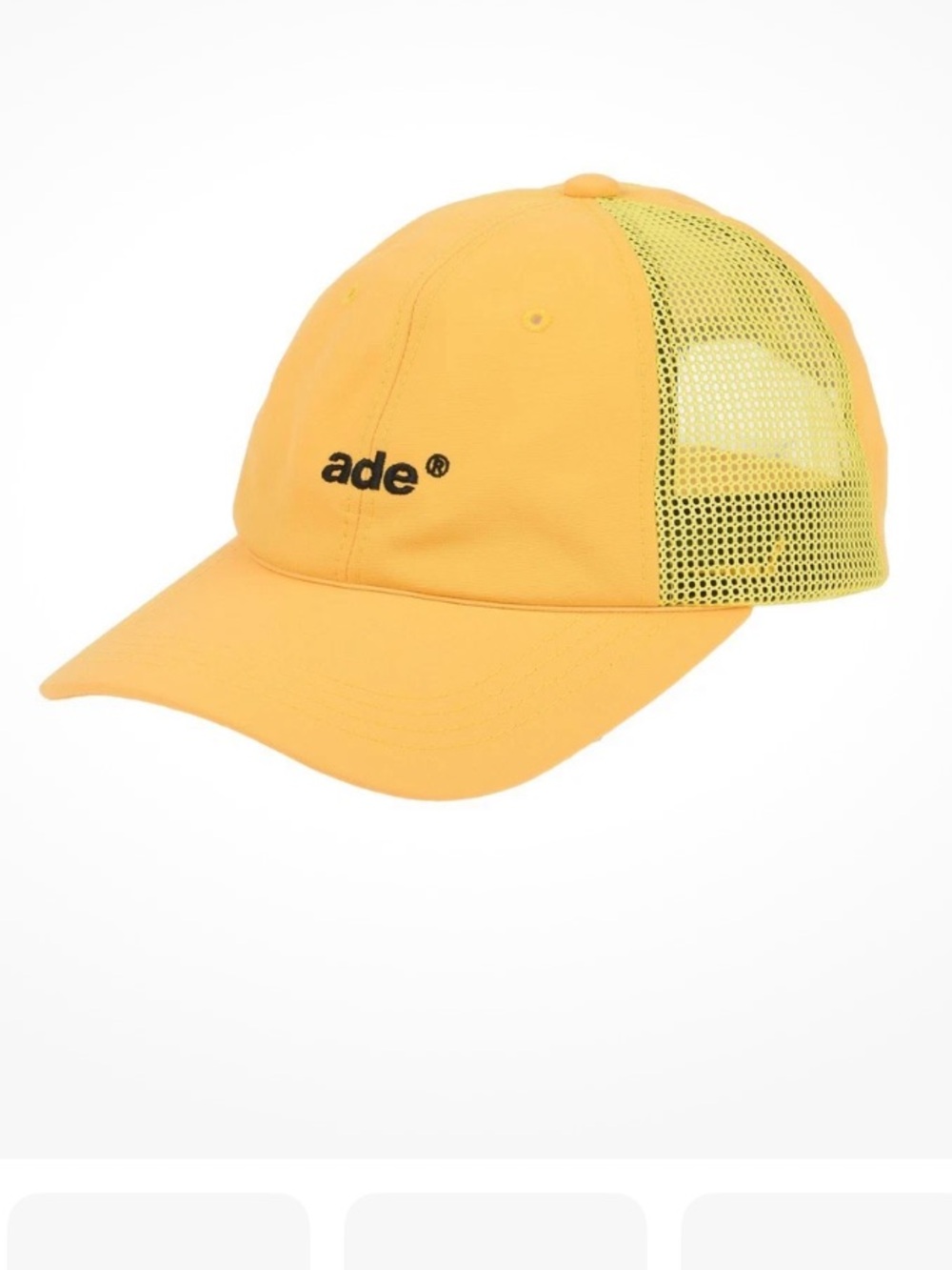 Ader Error Yellow Mesh Baseball Cap with Embroidered Logo One Size